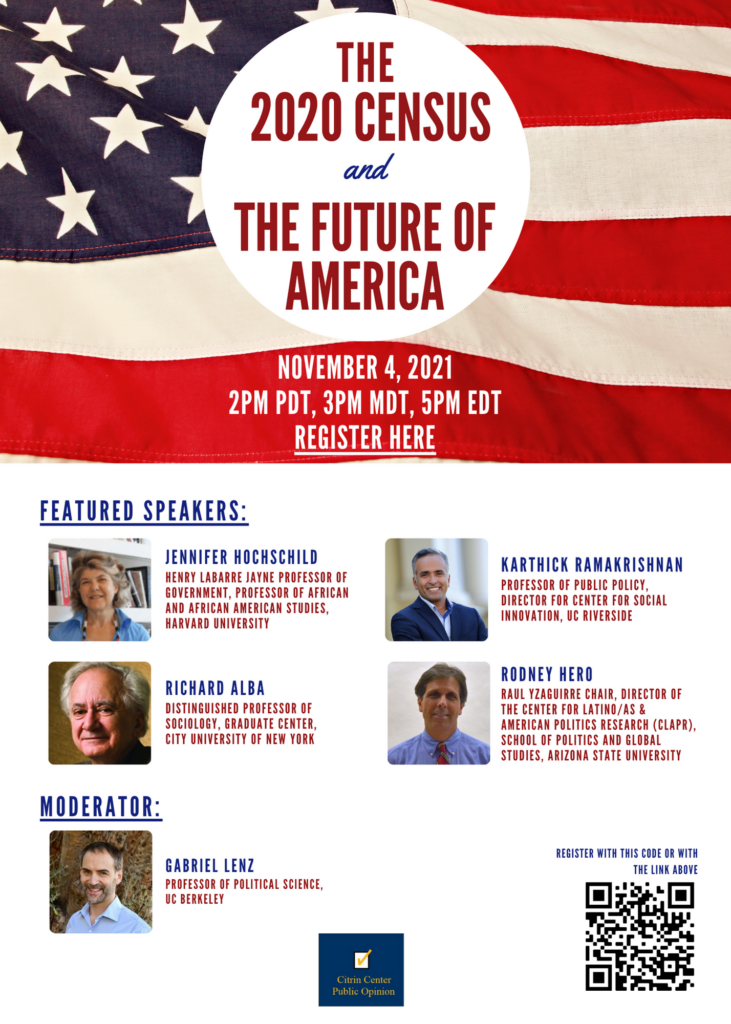 Event flyer for "The 2020 Census and the Future of America"