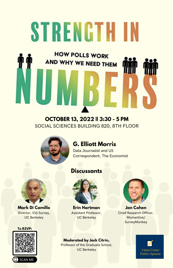 Event flyer for "Strength in Numbers: A Discussion of Perils of Polling and a Way Forward"