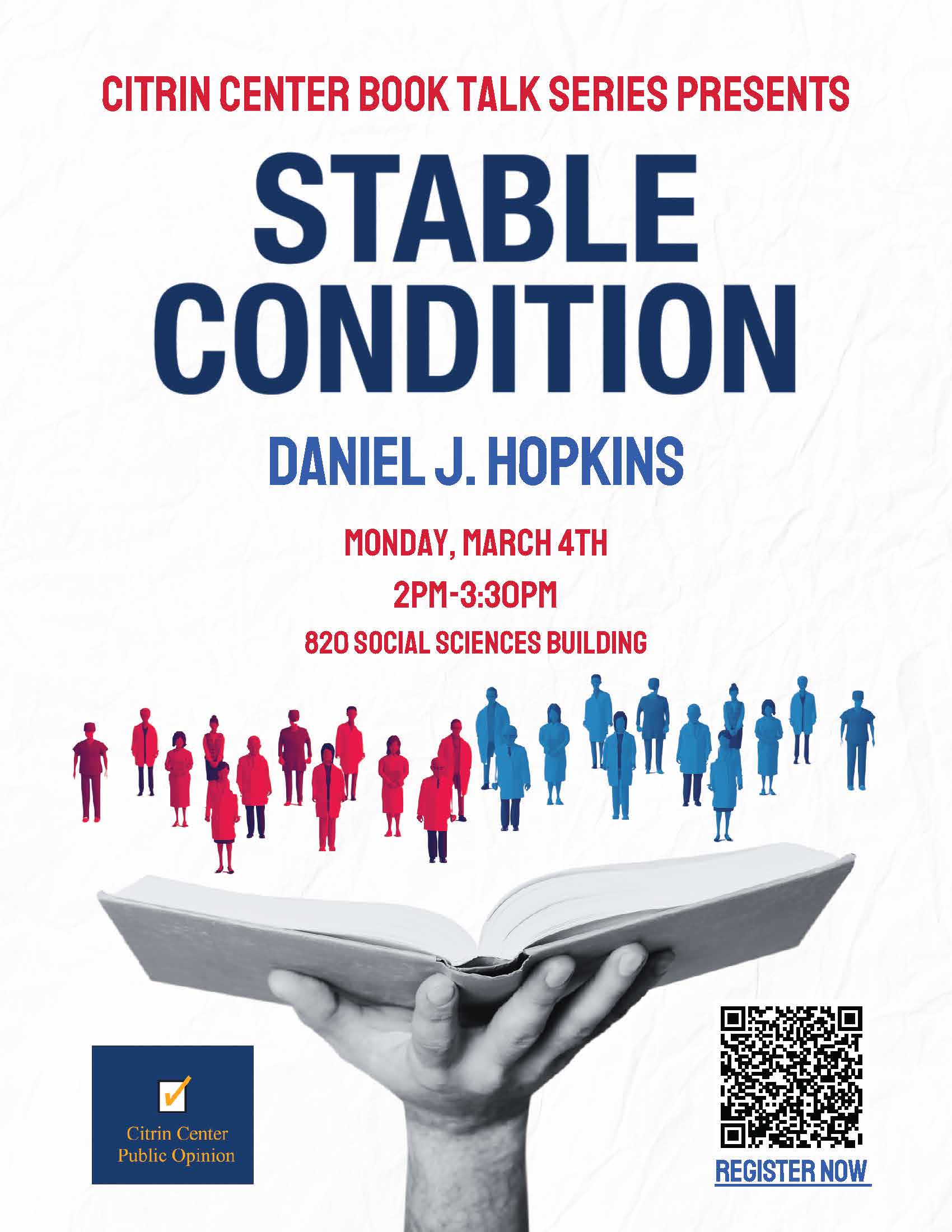 Flyer for Book Talk Stable Condition March 4, 2024